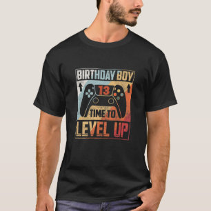 Kids Birthday Boy 13 Time To Level Up Birthday Boy T-Shirt
