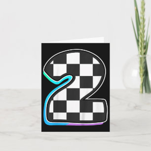 Kids Birthday Boy 2 Two 2nd Birthday Racing Car Fl Card