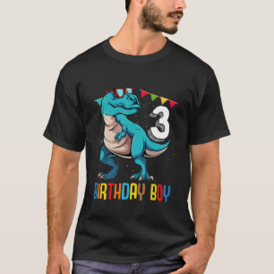 Kids Birthday Boy 3 Years Old Third 3Rd Dinosaur B T-Shirt