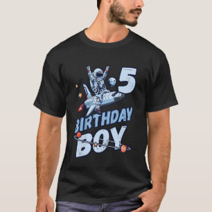 Kids Birthday Boy 5 Years Old Astronaut Planets In T-Shirt