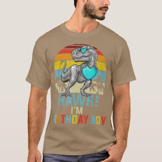 Kids Birthday Boy Dino  Rex Dinosaur Boys Matching T-Shirt