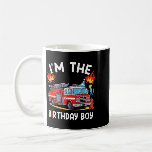 Kids Birthday Boy Fire Truck Firefighter Bday Coffee Mug