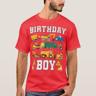 Kids Birthday Boy Funny Construction Birthday T-Shirt