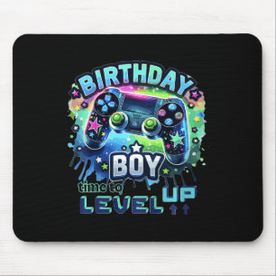 Kids Birthday Boy Level Up Gamer Controller Video Mouse Mat