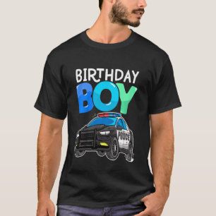 Kids Birthday Boy Police Car Policeman Theme Birth T-Shirt