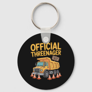 Kids Birthday Boy Three Years Old Threenager Const Key Ring