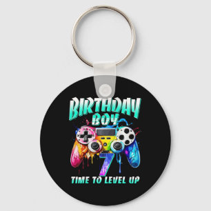 Kids Birthday Boy Time To Level Up Gamer Video Gam Key Ring