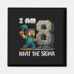 Kids Birthday Boys Shirt 8th Birthday Sigma Gaming Magnet