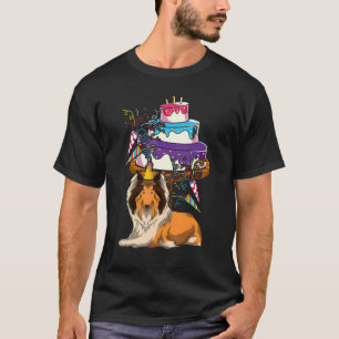 Kids Birthday Cake Dog Cute Animal Pet Rough Coll T-Shirt