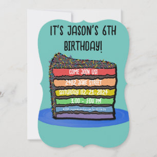 Kid's Birthday Cake Party Invitation