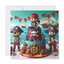 KIDS BIRTHDAY CAKE WITH FUN PIRATES THEME