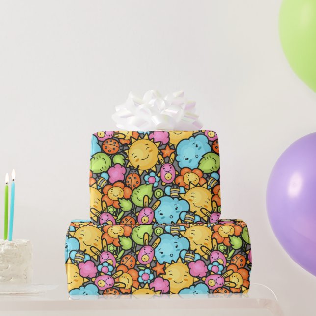 Kids Birthday Cartoon Wrapping Paper (Party Gifts)