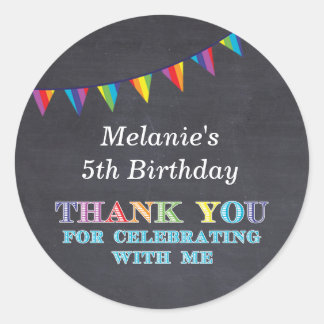 Kids birthday chalkboard bunting stickers favours