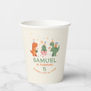Kids Birthday Colourful Childish Dinosaurs  Paper Cups