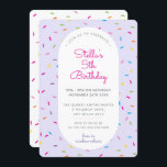KIDS BIRTHDAY colourful sprinkles border purple Invitation<br><div class="desc">by kat massard >>> www.simplysweetPAPERIE.com <<< A trendy invitation design for a BIRTHDAY PARTY for a trendy teen TIP :: 1. To change/move graphics & fonts and add more text - hit the "customise it" button. - - - - - - - - - - - - - - -...</div>