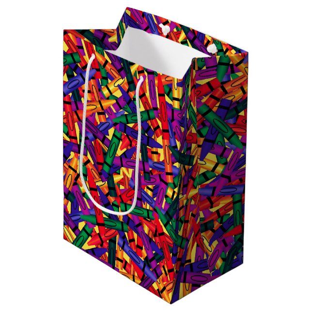 Kids Birthday Crayon Medium Gift Bag (Front Angled)