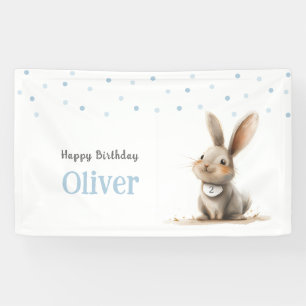 Kids Birthday Cute Bunny Happy Birthday  Banner