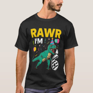 Kids Birthday Dinosaur   6 Year Old Boy 6th Birthd T-Shirt