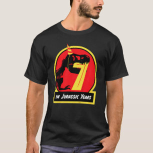 Kids Birthday Dinosaur 7 Year Old Jurassic Rex T-Shirt