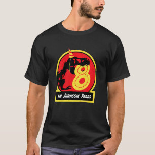 Kids Birthday Dinosaur  8 Year Old Jurassic Rex T-Shirt