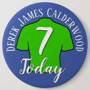 Kids Birthday Football Shirt to Personalise 6 Cm Round Badge