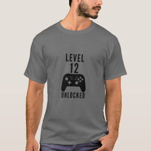 Kids Birthday Gamer Level 12 Unlocked Video Game C T-Shirt