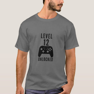 Kids Birthday Gamer Level 12 Unlocked Video Game C T-Shirt
