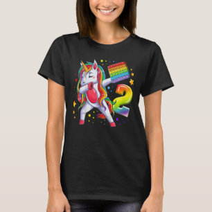 Kids Birthday Girl 2 years old, Unicorn, Number 2 T-Shirt