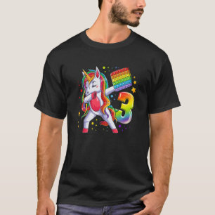 Kids Birthday Girl 3 years old, Unicorn, Number 3 T-Shirt