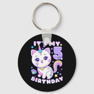 Kids Birthday Girl 5 Years Old  Key Ring
