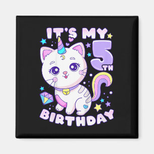 Kids Birthday Girl 5 Years Old Magnet