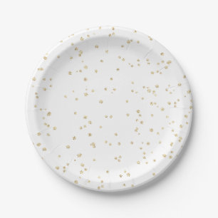 Kid's Birthday Gold Glitter Paper Plate