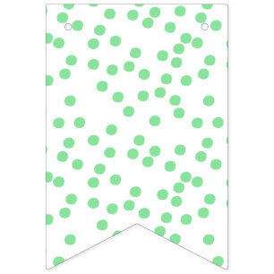 Kids Birthday - Green Polkadots Pattern Bunting