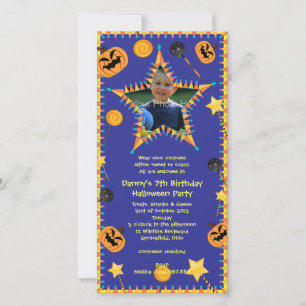 Kid's Birthday Hallowen Costume Party Invitation