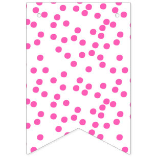 Kids Birthday - Hot Pink Polkadots Pattern Bunting