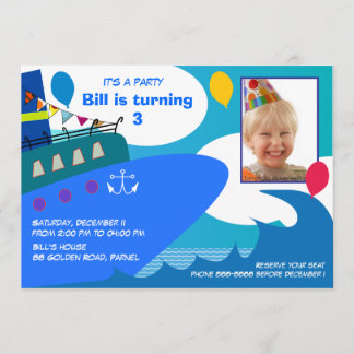 Kids Birthday Invitation 027: Cruise Ship