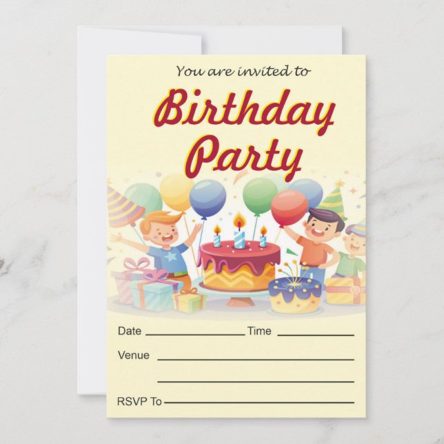 Kids Birthday Invitation Cards (Front)