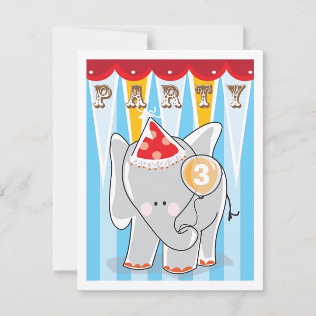 Kids Birthday Invitation - Circus (Front)