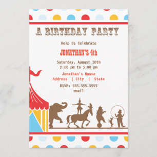 Kids Birthday Invitation - Circus