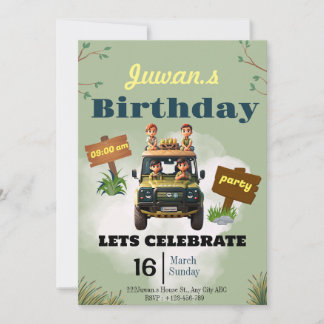 Kids Birthday Invitation, Custom Party Design Invitation