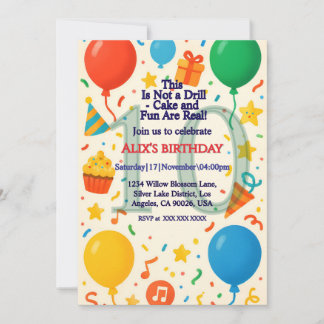 Kids Birthday Invite – Balloons & FunInvitation