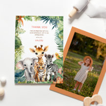 Kids Birthday Jungle Safari Animals for Girl Photo