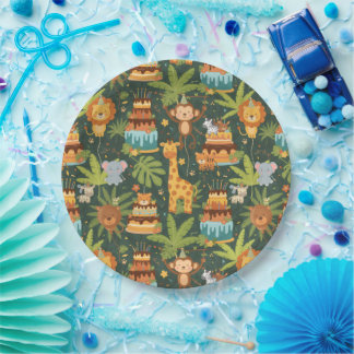 Kids Birthday Jungle Themed Paper Plates