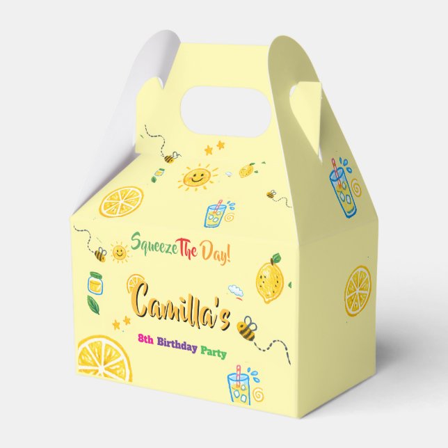 Kids Birthday Lemon Theme  Favour Box (Front Side)