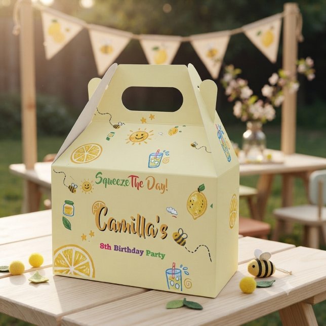 Kids Birthday Lemon Theme  Favour Box (Creator Uploaded)