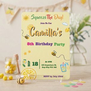Kids Birthday Lemon Theme Invitation Card