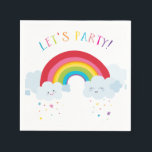 KIDS BIRTHDAY LET'S PARTY bright colours rainbow Napkin<br><div class="desc">by kat massard >>> WWW.SIMPLYSWEETPAPERIE.COM <<<</div>