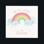 KIDS BIRTHDAY LET'S PARTY pastel colours rainbow Napkin<br><div class="desc">by kat massard >>> WWW.SIMPLYSWEETPAPERIE.COM <<<</div>