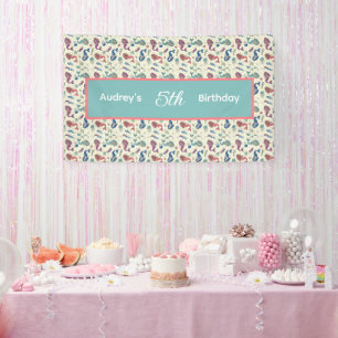 Kids Birthday Mermaid Banner
