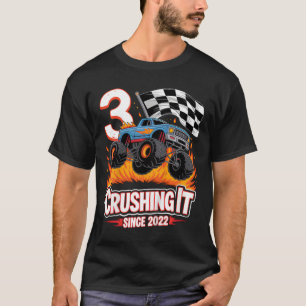 Kids Birthday Monster Truck 3 Year Old Boys 3rd Pa T-Shirt